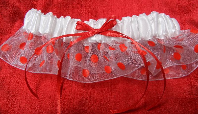 Red/White Polka Dot Garter